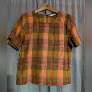 Madewell Plaid Short Sleeve Shirt - Multicolor